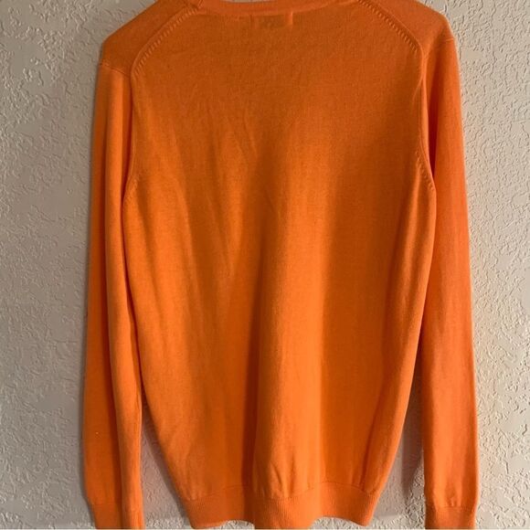 Greg Norman Collection Light Orange Button Front Cardigan Medium - Picture 8 of 9